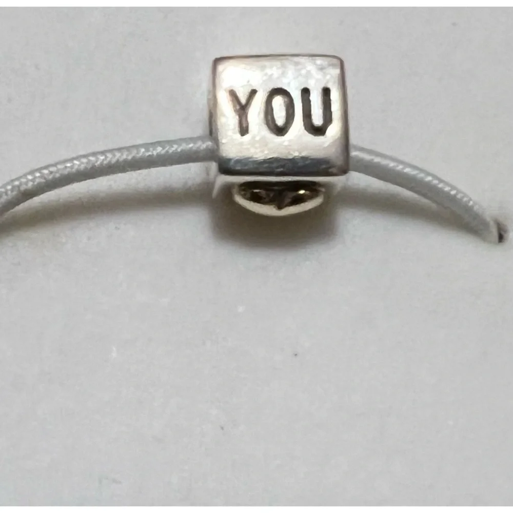 Pandora Moments I LOVE YOU Box .925 silver and 14k gold two-tone #107